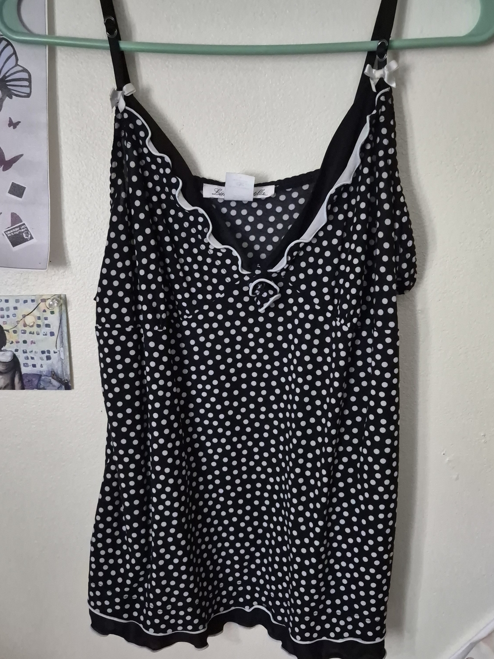 Linea Donatella Navy and White Polka Dot Cami